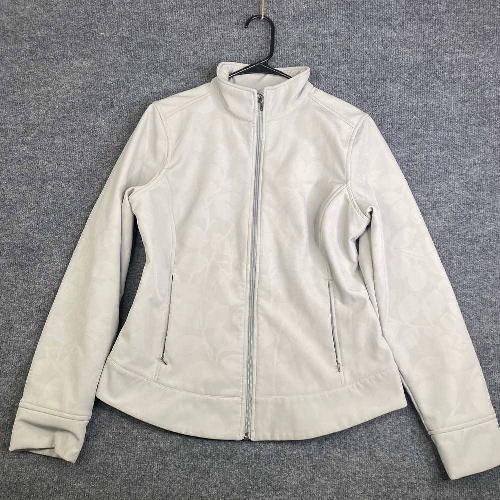 Patagonia Adze Hybrid Softshell Jacket Womens Medium Grey Tonal Leaf 27370 FA11